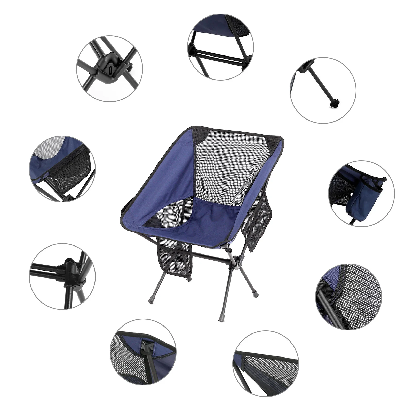 Ultralight Nešiojamas Sulankstomas Mėnulis Kėdė su nešimo Krepšys 120kg Talpa Vandeniui Audinio Aliuminio Laikiklis Kempingas Kėdės Lauko
