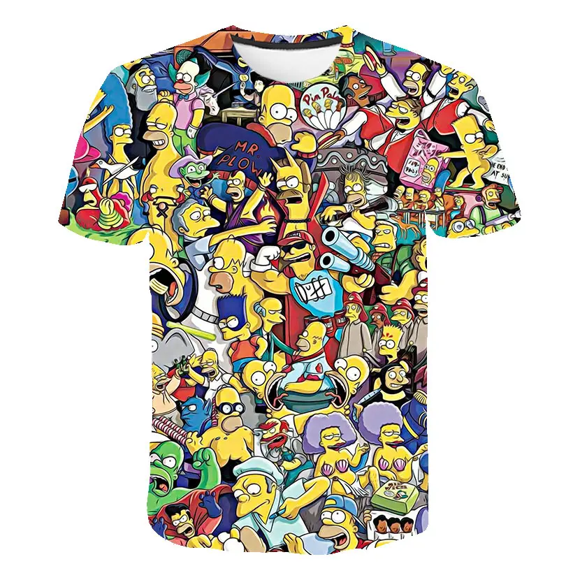 2020 naujas Simpson T-shirt 3d Anime T Shirts Juokinga T Shirts Kinijos Spausdinti vaikai Tee berniukų Drabužiai Seksualus Viršūnes Hip-Hop