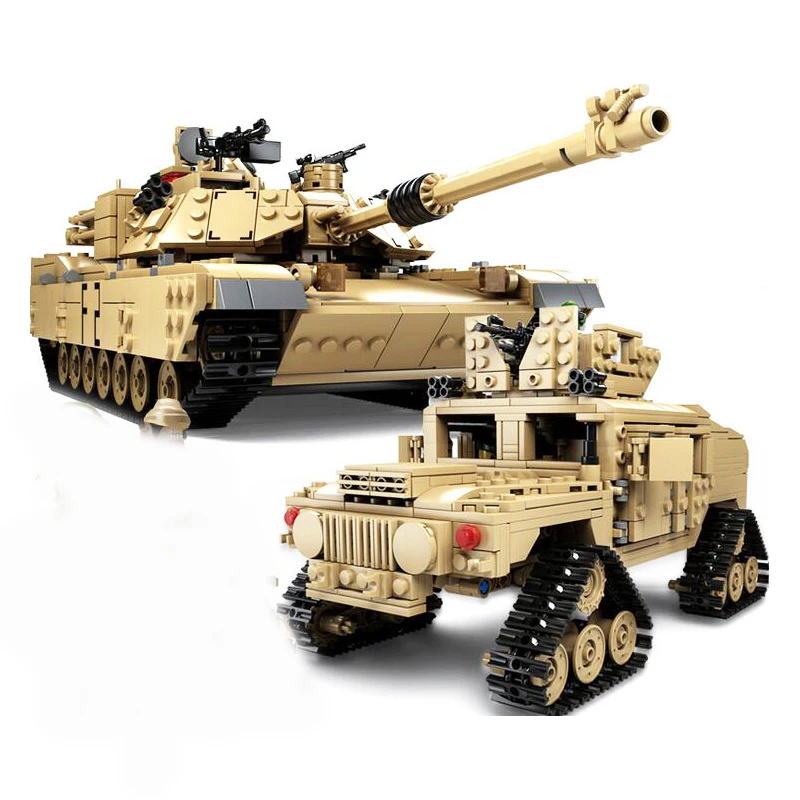 KAZI KY10000 A. Karinių M1A2 Abrams Tankas Patrankos Deformacijos, nelyginant Žaislai, Vaikų Berniukų Dovana