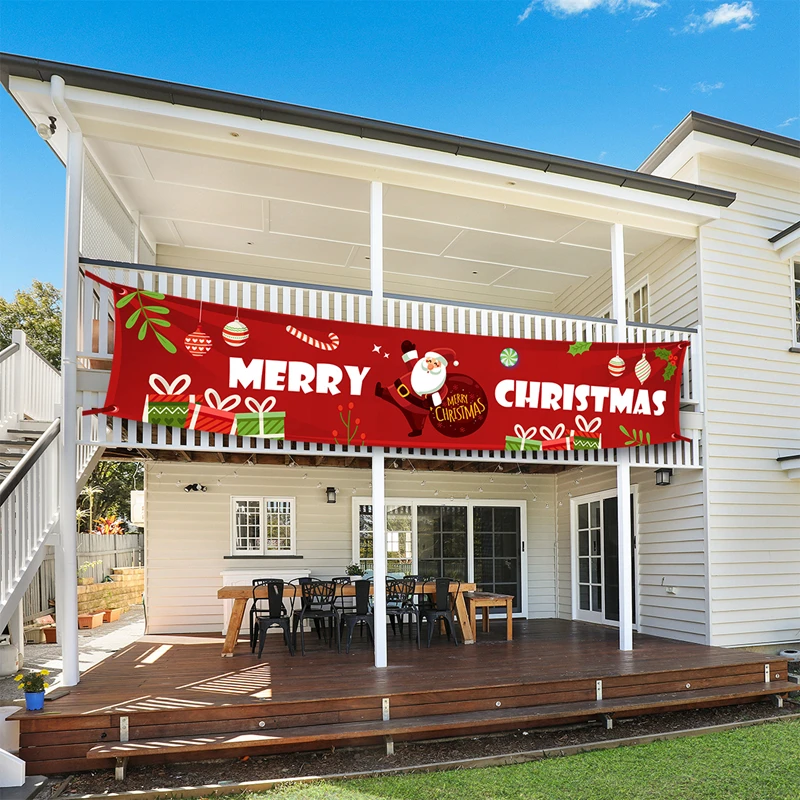 Linksmų Kalėdų Lauko Parduotuvė Reklama Kalėdinė Dekoracija Namuose Kalėdos Dekoro Vėliavos Traukiant 2020 Navidad Noel Laimingų Naujųjų Metų 2021