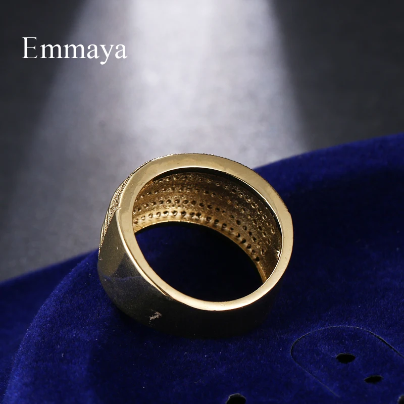 Emmaya Naują Atvykimo Aukso Kilnus Stilius Visiškai Mažai Kubinių Akmenys Patraukli Žiedas Moterų Elegantiška Apdaila Dalyvauti Šalis