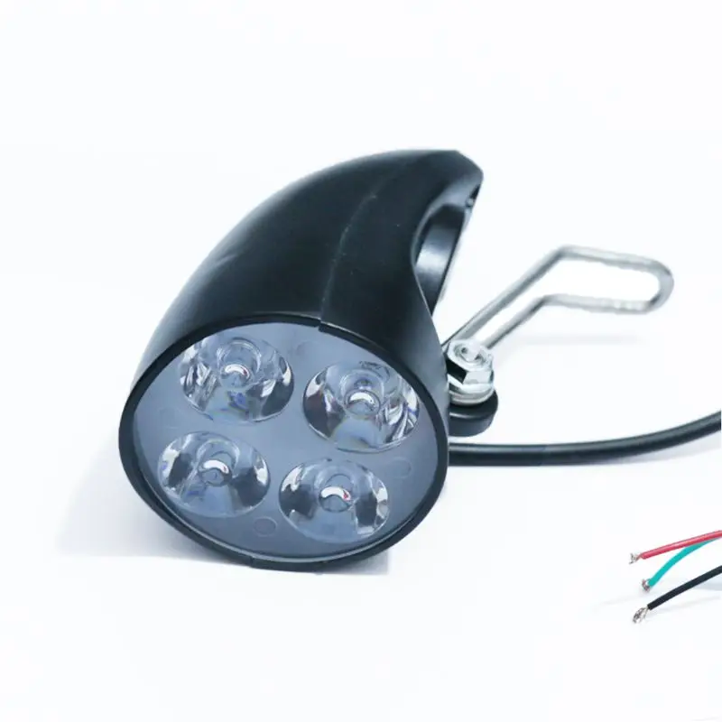 36V 48V eBike Šviesos Motoroleris Lempa, Elektrinis Dviratis 4 LED Galiniai Žibintai Itin Ryškus Prožektorius su Ragas