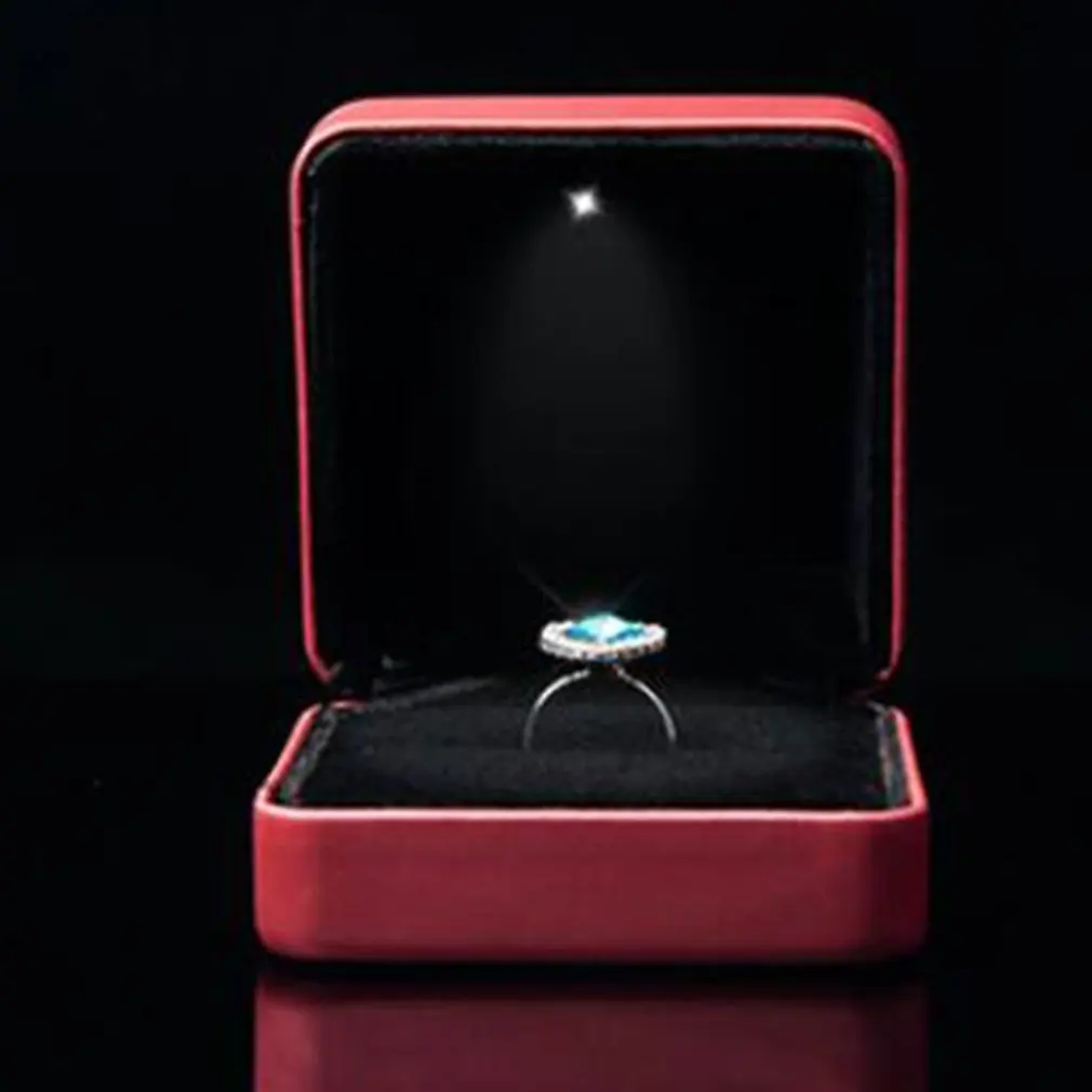 LED Apšviesta Dalyvavimas Juvelyrikos Langas Žiedas Lange Vestuvinis Žiedas Dovanų Dėžutėje Reikmenys, Papuošalai, Vestuvių