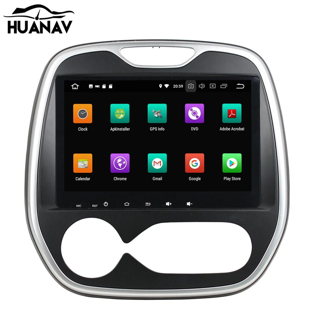 HUANVA Android 8.0 32G Automobilinis CD DVD Grotuvas GPS navigacija Renault Užfiksuoti 2016+ multimedia grotuvas diktofono 8-Core Garso