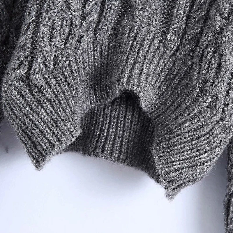 ZA 2020 m. Moteris Rudenį Žakardo Golfo megzti megztinis žiemą megztiniai ilgomis Rankovėmis Atsitiktinis Laisvi Megztiniai megztinis
