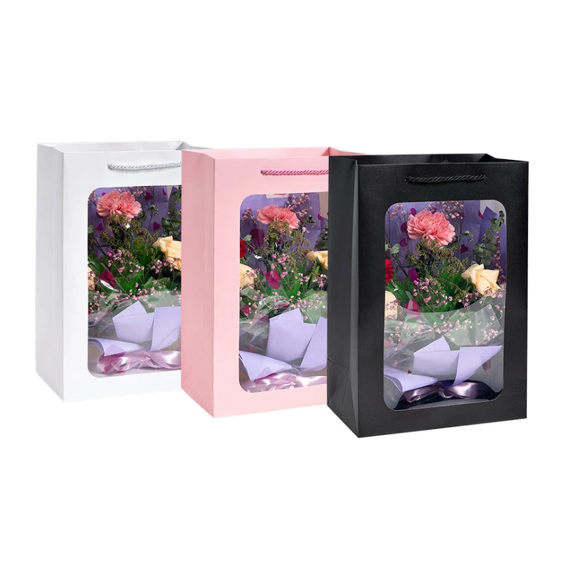 Gėlių rankinės skaidrus puokštė dovanų maišelis vestuvių šventė saldainiai popierinės pakuotės maišelis boite dragees mariage упаковка для мыла