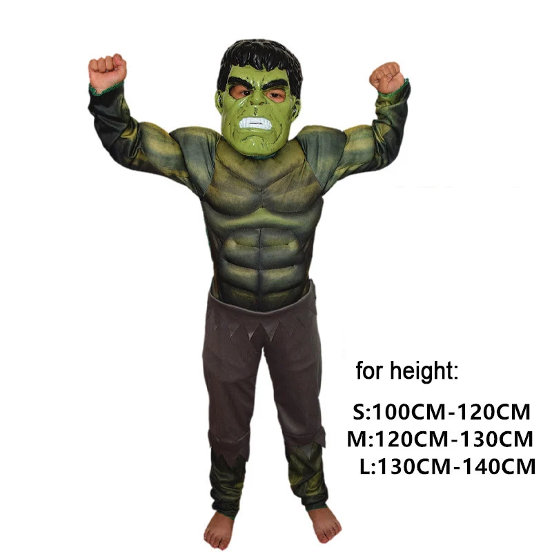Superherojus Vaikai Raumenų Hulk Cosplay Kostiumai, Drabužius, Pirštines Vaikas Super Herojus geležinis Žmogus ironman Vaikų Dienos Dovanų