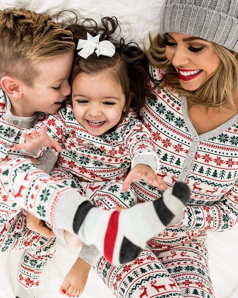 Šeimos Atitikimo Kalėdų Pižama Nustatyti Ins 2019 Naujas Kalėdos Mama, Tėtis, Vaikas, Kūdikis Sleepwear Naktiniai Drabužiai Homewear Šeimos Atitikimo Pjs Rinkinys