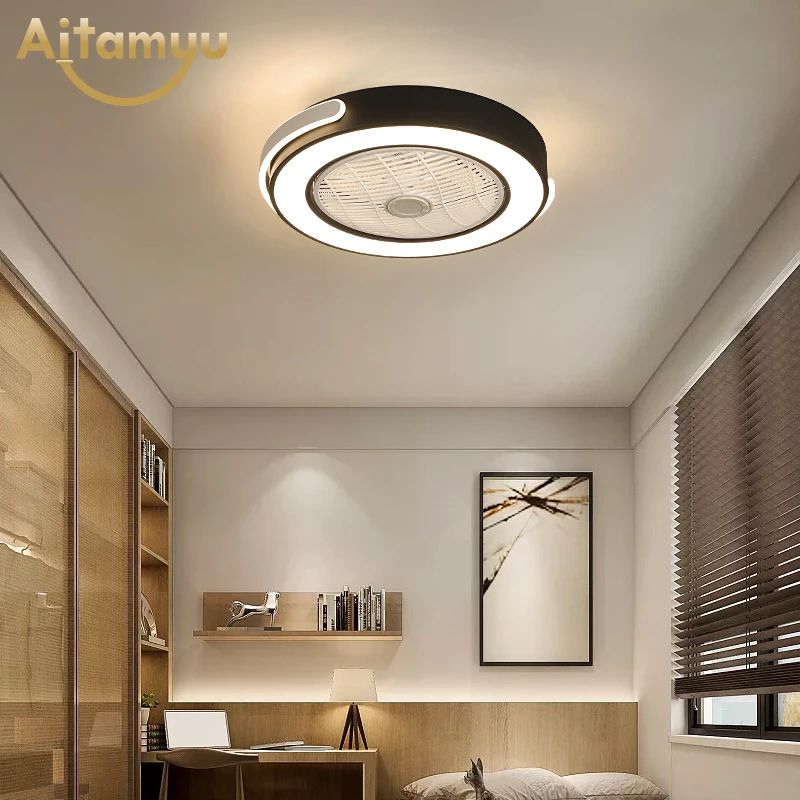 Smart nuotolinio valdymo Lubų Ventiliatoriai Su dega Gyvenamasis Kambarys Modernios LED Aušinimo Ventilador Ultra-plonas Miegamojo lempa App kontrolės