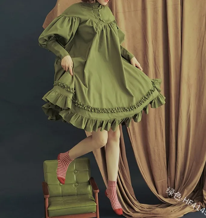 Gotikos Derliaus Lolita Dress Moterų Japonų Stiliaus Rūmuose Princesė Suknelės Žibintų Rankovės Gražus Šalis Suknelė Saldus Cosplay Kostiumas