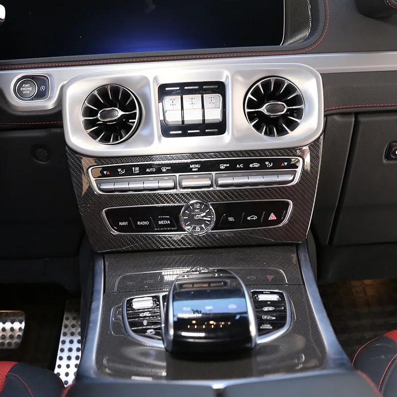 Mercedes Benz G Klasės W463 G500 2019-2020 ABS Anglies Pluošto Centrinė Valdymo Režimas Rėmo Apdaila Vidaus reikalų Automobilių Reikmenys 1 vnt