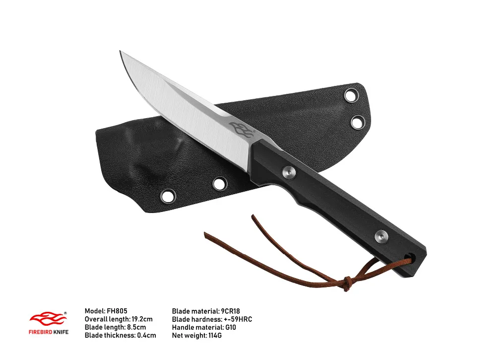 2019 Naujausias Ganzo Firebird FH805 9cr18mov ašmenys G10 tvarkyti Medžioklės fiksuotas peilis, Survival Knife, Kempingas įrankių lauko taktinių įrankis