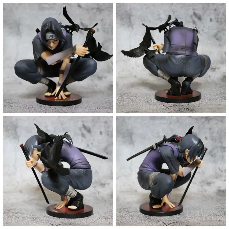 Anime Naruto Shippuden Uchiha Itachi Pav Pritūpęs Ver. PVC Veiksmų Skaičius, Žaislų Kolekcijos Lėlės Modelio Dovana