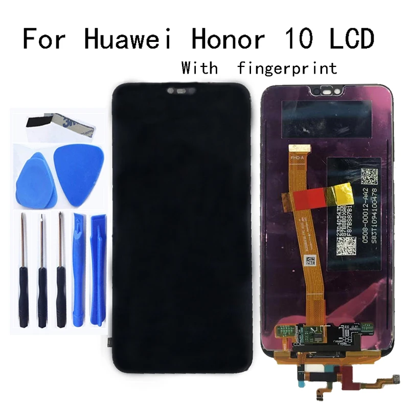 Originalus su pirštų atspaudų Už Huawei Honor 10 LCD Ekranas Jutiklinis Ekranas skaitmeninis keitiklis Asamblėjos Garbės 10 Telefonų Dalių pakeitimas