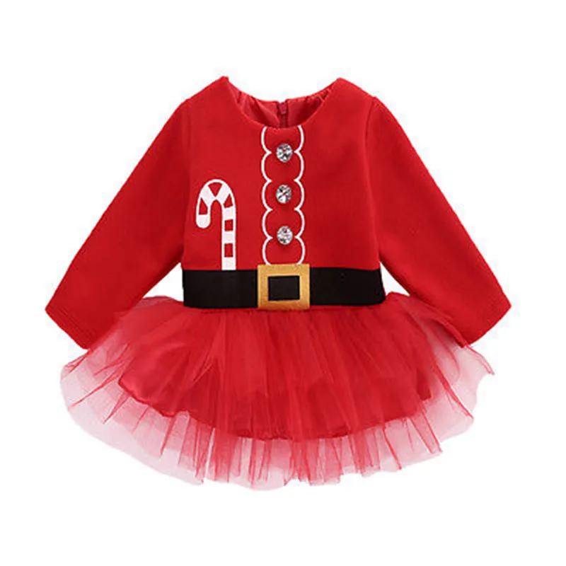 Kalėdų Vaikams Naujagimiui Mergaičių Šalis Suknelė Santa Claus Tiulio Tutu Suknelė Komplektus 0-24M