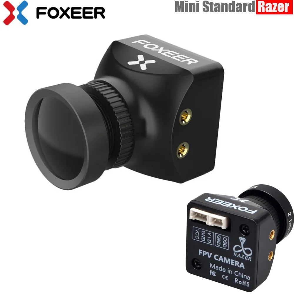 Foxeer Razer Mini HD 5MP 2.1 mm, M12 Objektyvas 1200TVL Standartas FPV Kamera, 4:3/16:9 NTSC/PAL Perjungiamos 4ms Latency Fotoaparatas