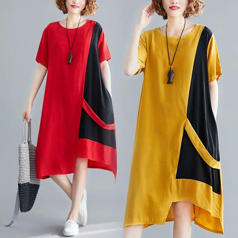 NYFS 2020 Naujas Vasaros suknelė Vintage Prarasti Ilga suknelė Moterų Vestidos Skraiste Mados Medvilnės Skalbiniai Moterų suknelė