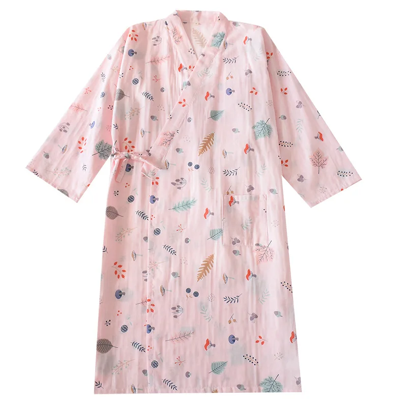 Japoniško Stiliaus Kimono Pižamą Moterų Medvilnės Marlės, Pižamos Ir Vėjo Kaklaraištis Chalatai Garuose Pavasario Vasaros Plonas Yukata Халат