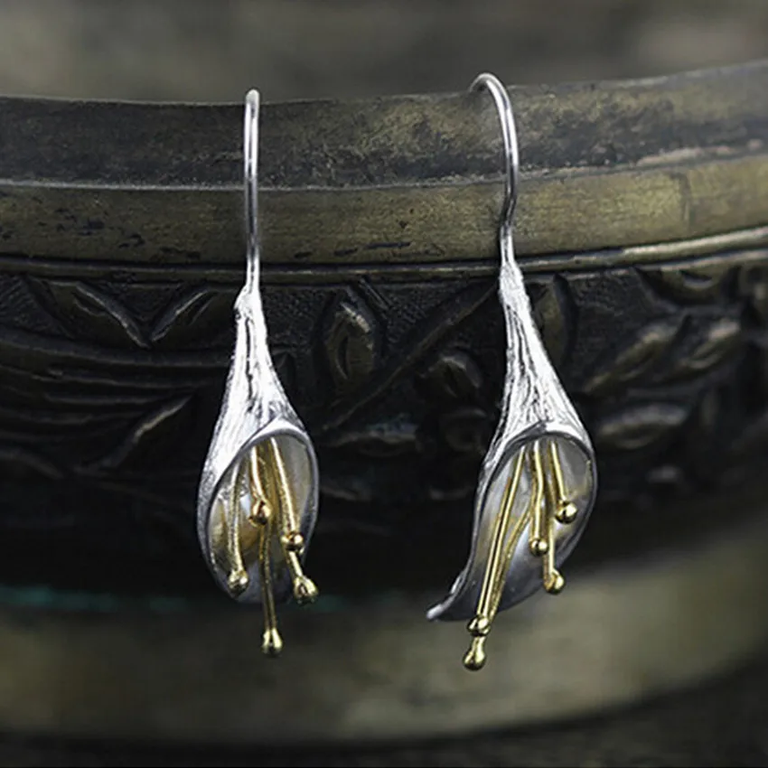 NEHZY Prabanga baudos juvelyrikos mados OLIS mielas princesė gėlių auskarai paprasta lašo formos sidabro rankų darbo amatai