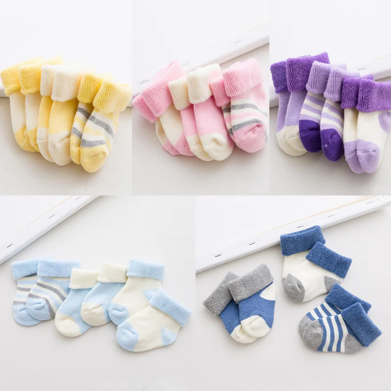 3Pair/daug naujų atsitiktinis rudenį ir žiemą, kūdikių kojinės medvilnės 0-1-3 metų vaikų, kūdikių kojinės