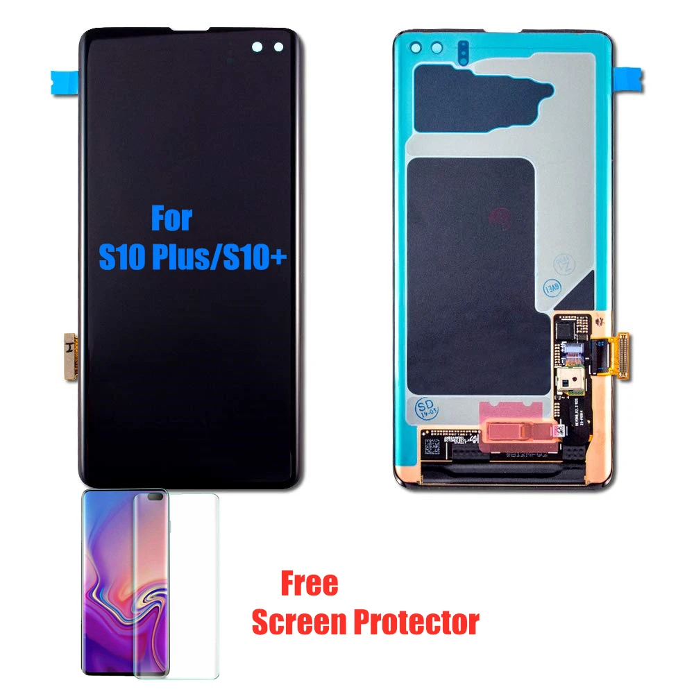 Originalus Super AMOLED skystųjų kristalų (LCD Samsung Galaxy S10 plius S10+ SM-G9750 G975F Ekranas Su Touch Screen Skaitmeninti Negyvų pikselių