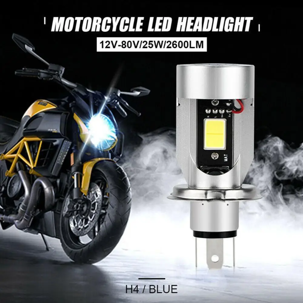 1PC Mėlyna/Raudona Angel eye H4 LED Motociklo priekinis žibintas DRL Motociklą HS1 Ba20d Lemputės Priedai Motoroleris 12V Šviesos Žibintai I6G7