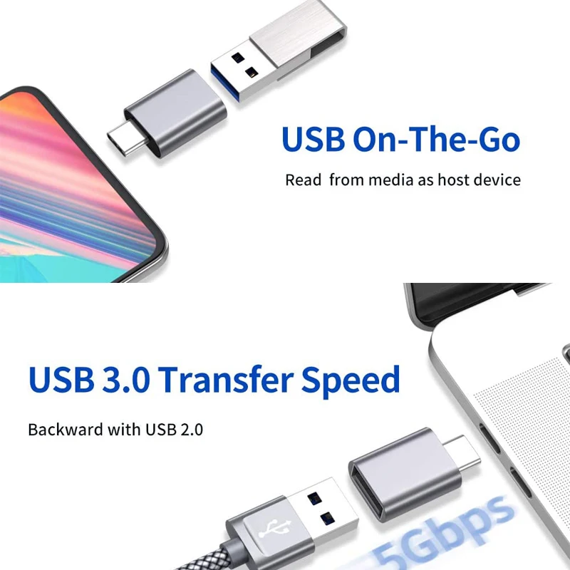 2vnt Jsaux USB C Adapterio Tipas C su USB 3.0 OTG Adapterio 