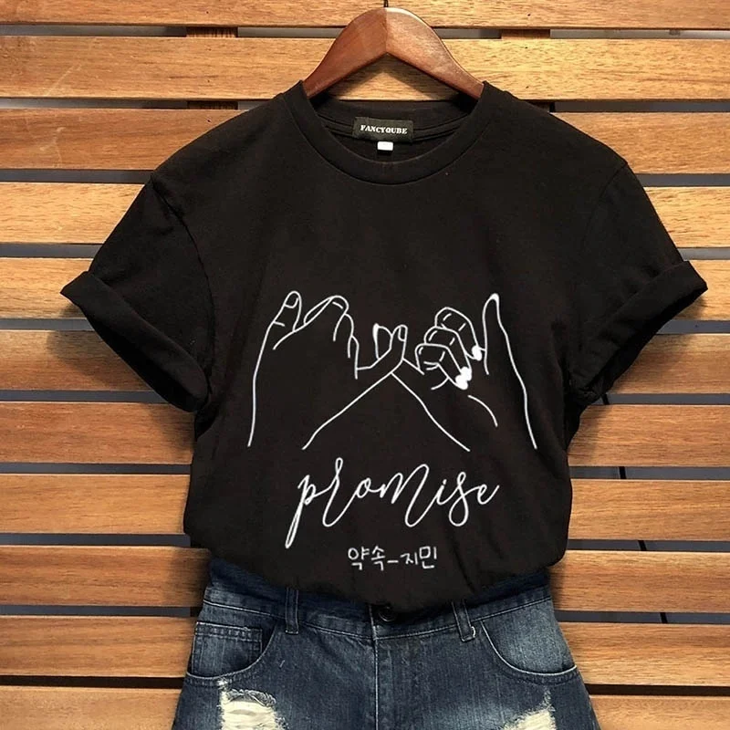 Kpop Jimin Žada T-Shirt Vasaros Atsitiktinis Trumpomis Rankovėmis Atspausdintas Žada Marškinėliai Topai Harajuku Plius Dydis