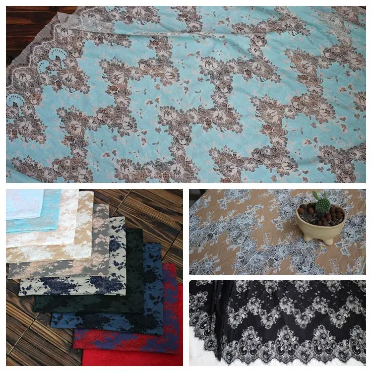 13 spalvų aukštos kokybės eksporto plona medvilnė tekstūra blakstienų nėrinių audinio suknelė marškinėliai audinio suknelė priedai