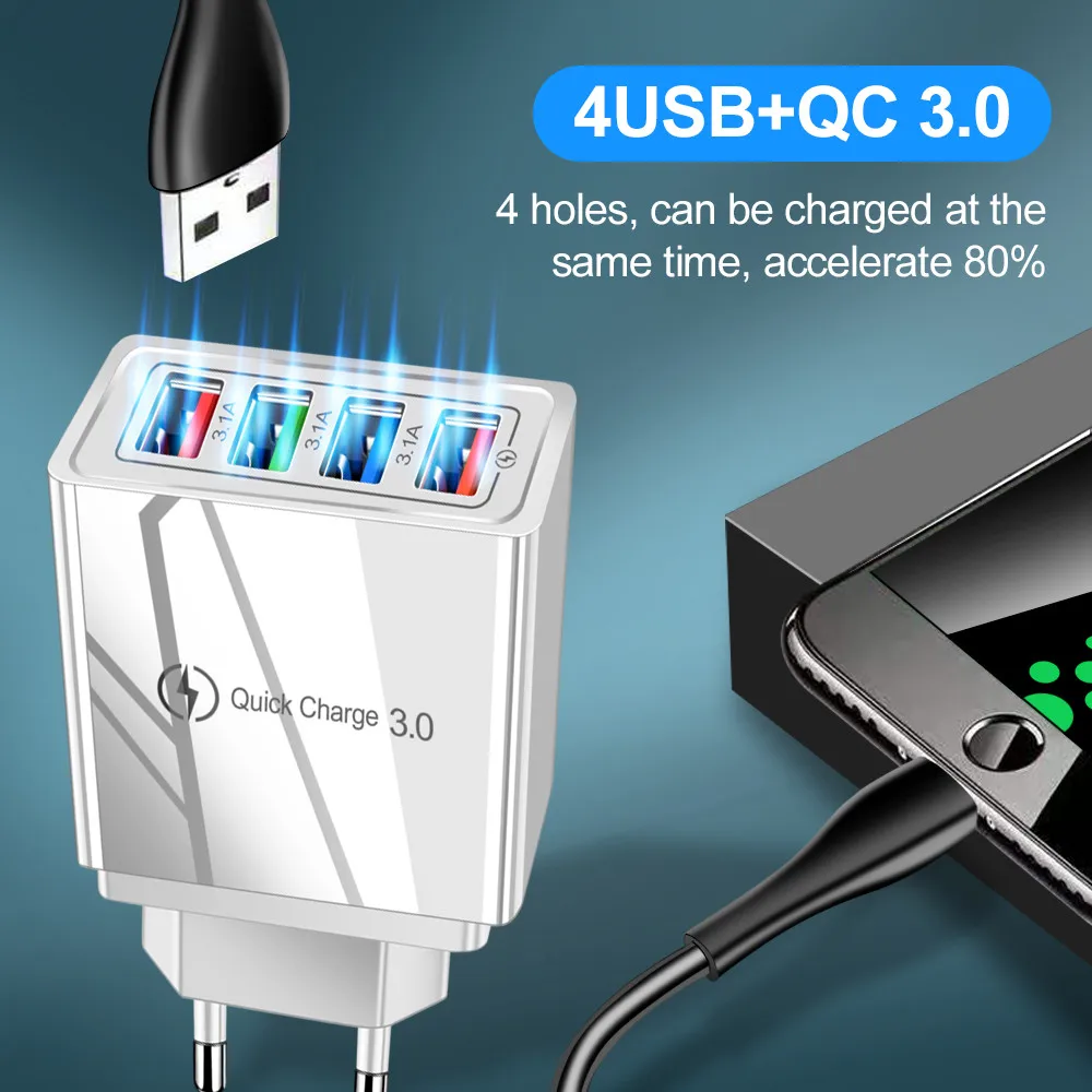 USB Įkroviklis Greitai Įkrauti 3.0 Telefono Adapteris, Greito Įkrovimo 