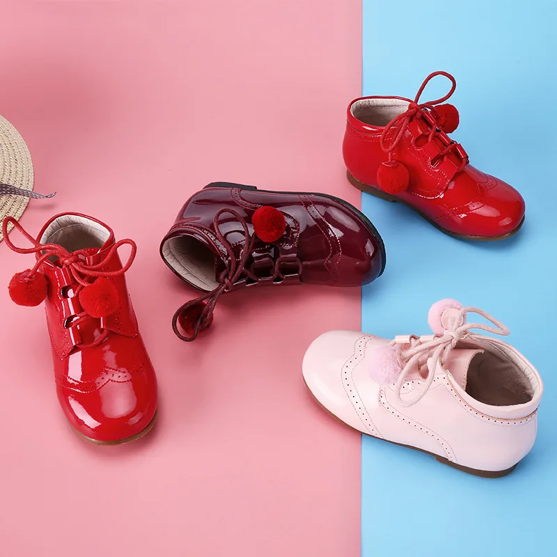 Mada Vaikams, Batai natūralios odos kulkšnies žiemos batai mergina, vaikai, Kūdikis, Kūdikis batai mergaitėms 2020 m.