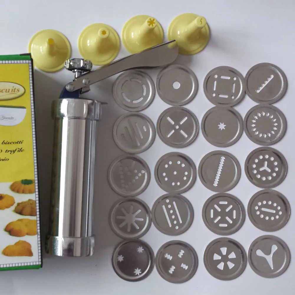 Ekstruderiu 20 Trafaretas Diskai Aliuminio Lydinio Lengva Valyti Konditerijos 4 Apledėjimo Patarimai Slapukas Paspauskite Churro Sausainių Maker 