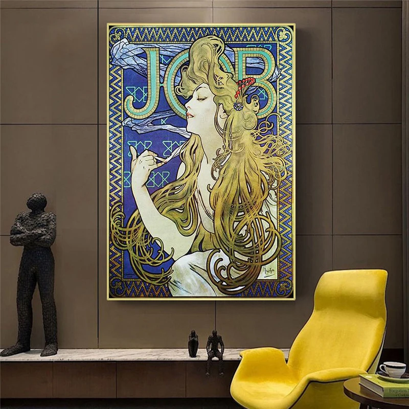 Alphonse Mucha Drobė Menas, Plakatų ir grafikos Meno Derliaus Moteris Drobė Paveikslų ant Sienos Menas Nuotraukas Kambarį