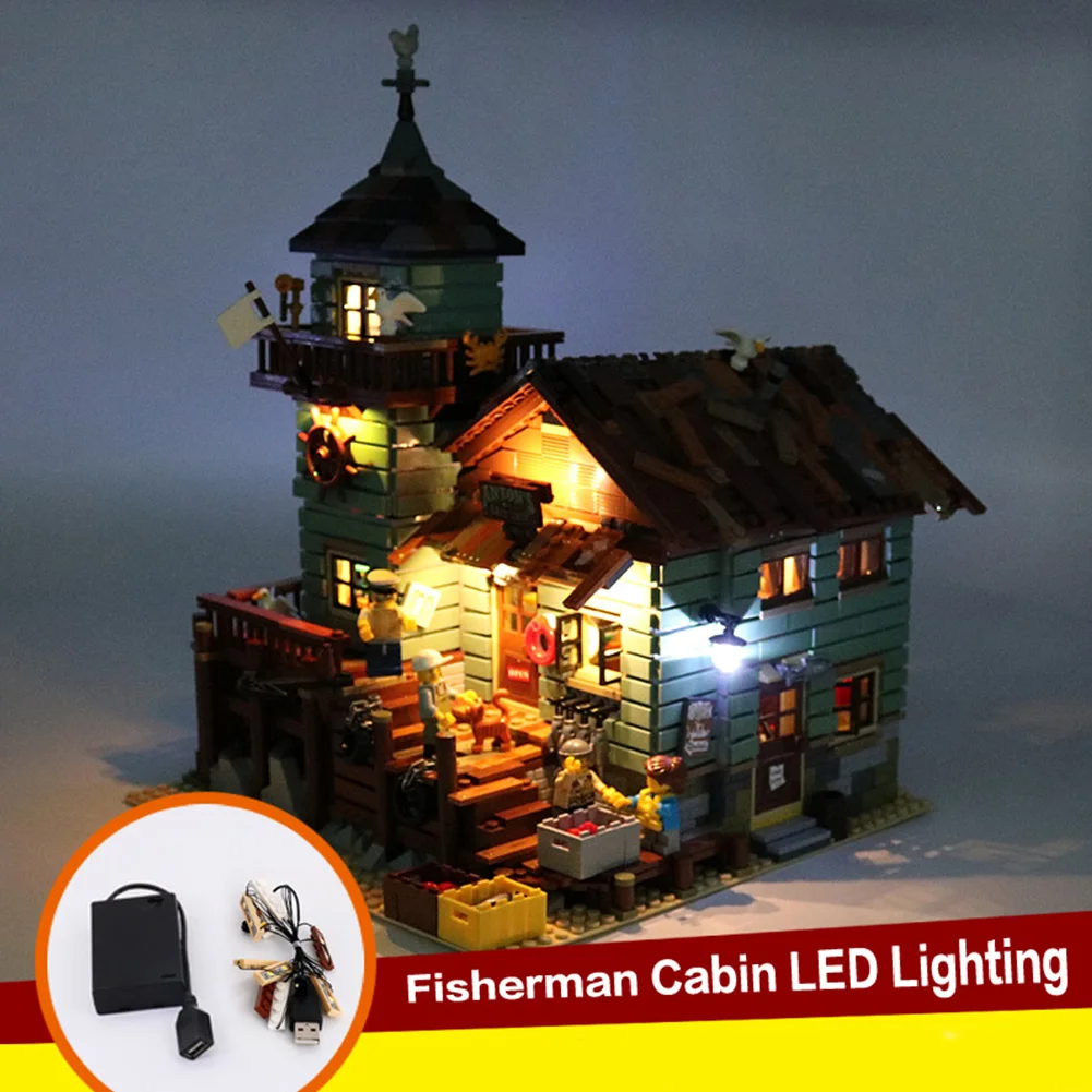 LED lemputės Komplektą Kojų Senųjų Žvejybos Parduotuvės, Statyba Blokai 21310 