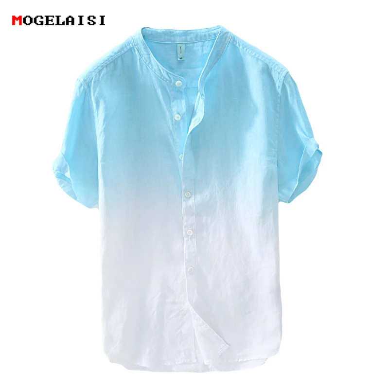 2019 vasaros Mados Gradientas marškinėliai vyrams trumpomis rankovėmis skalbiniai, medvilnė, kvėpuojanti mada patogūs marškinėliai topai Azijos dydis M-3XL 739