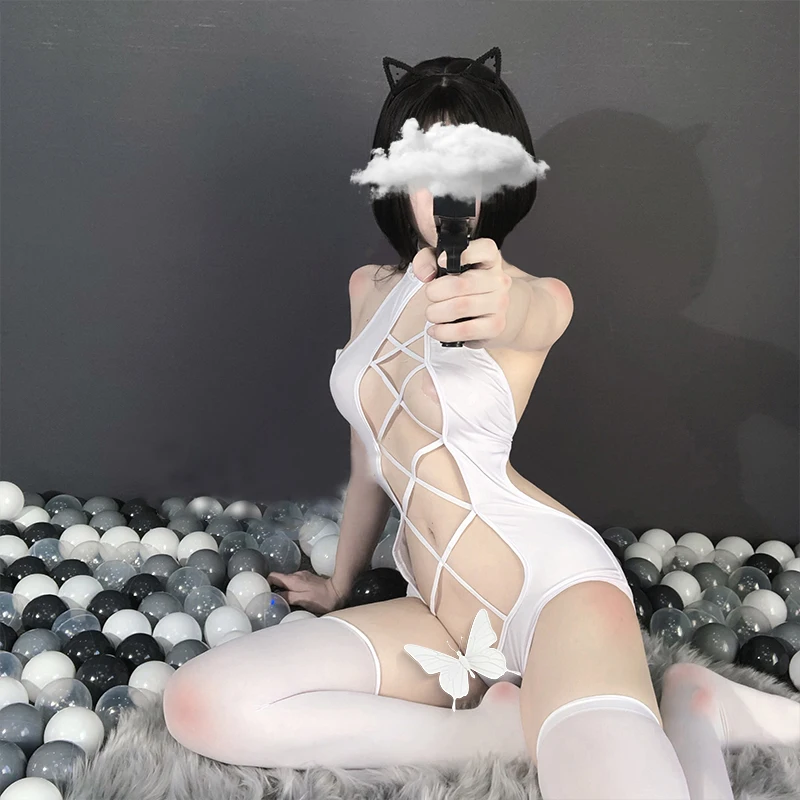 Sexy Moteris Anime Apatinis Trikotažas Babydoll Maudymosi Kostiumėlį Nustatyti Cute Lolita Underwear Animacinių Filmų Cosplay Erotinis Velnias Tarnaitė Bunny Mergina Ligerie Sexy