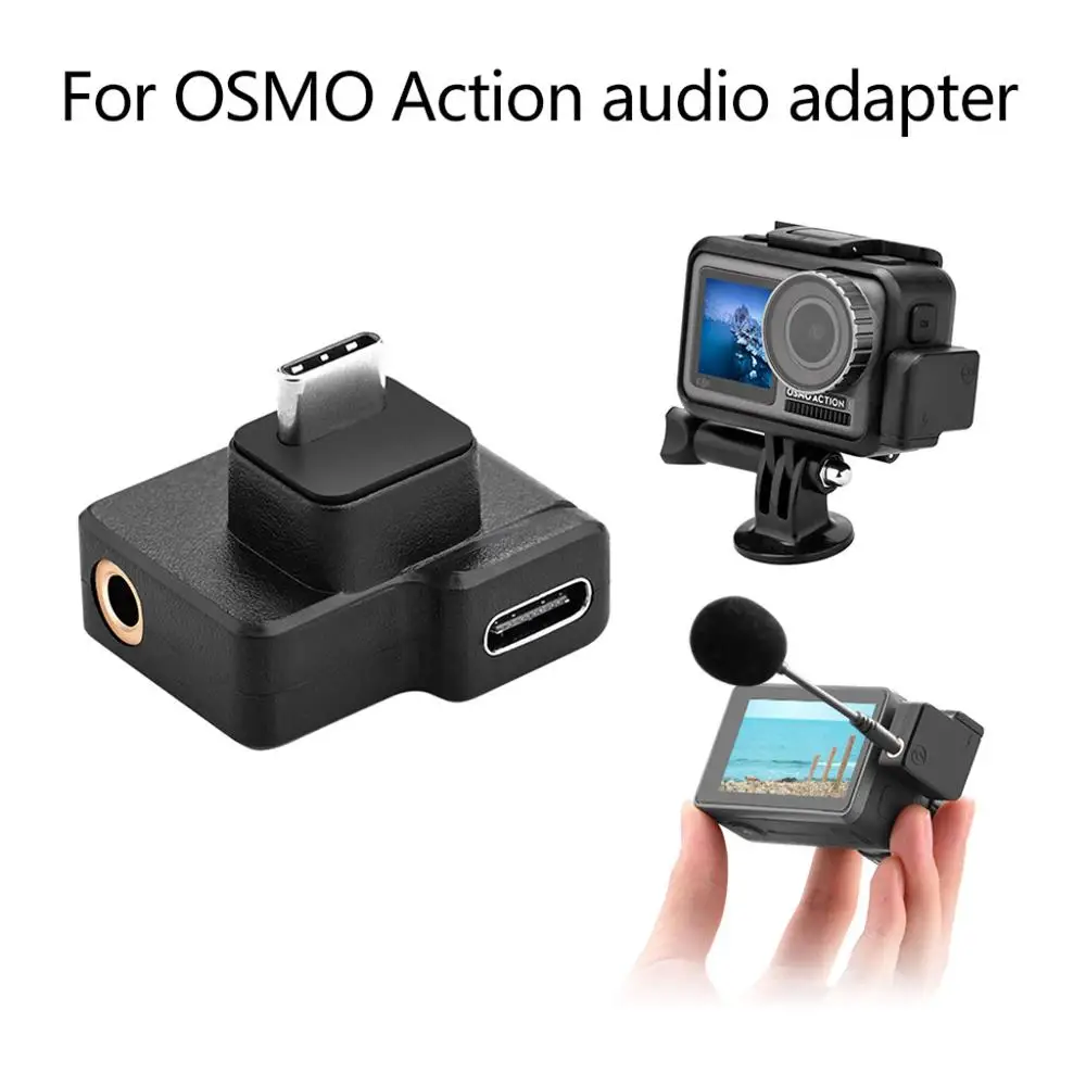 Dual USB-C 3,5 mm) Mikrofonas Mikrofono Adapteris DJI OSMO Veiksmų Priedai