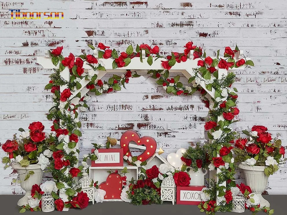 Valentino Fonas Raudonos Rožės, Gėlės Baby Shower Fotografijos Fonas Meilės Širdies Valentino Romantiškas Vestuvių Photo Booth Rekvizitai