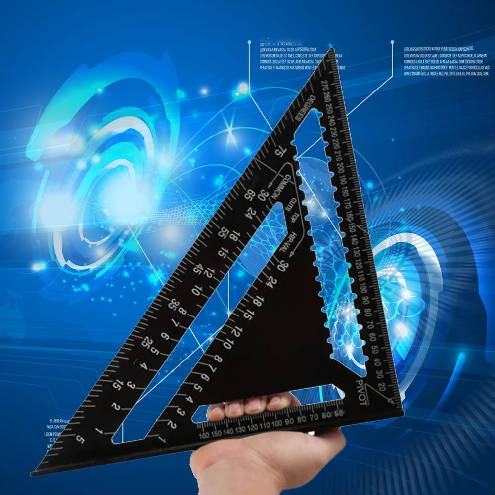 12 colių Trikampio Matavimo Liniuotė Reguliuojamas Derinys Aikštės Kampo Valdovas Lygis Daugiafunkcinis Medienos Matavimo Įrankis
