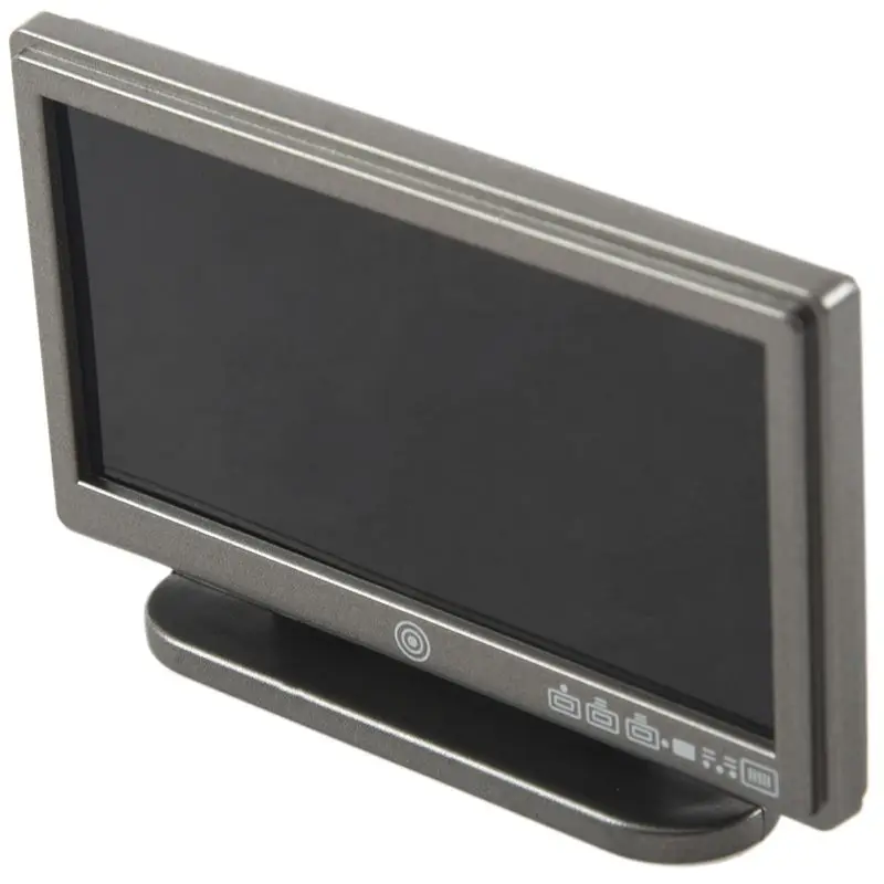 Miniatiūriniai lėlių Plačiaekranis Plokščias LCD TV su Nuotolinio Pilka