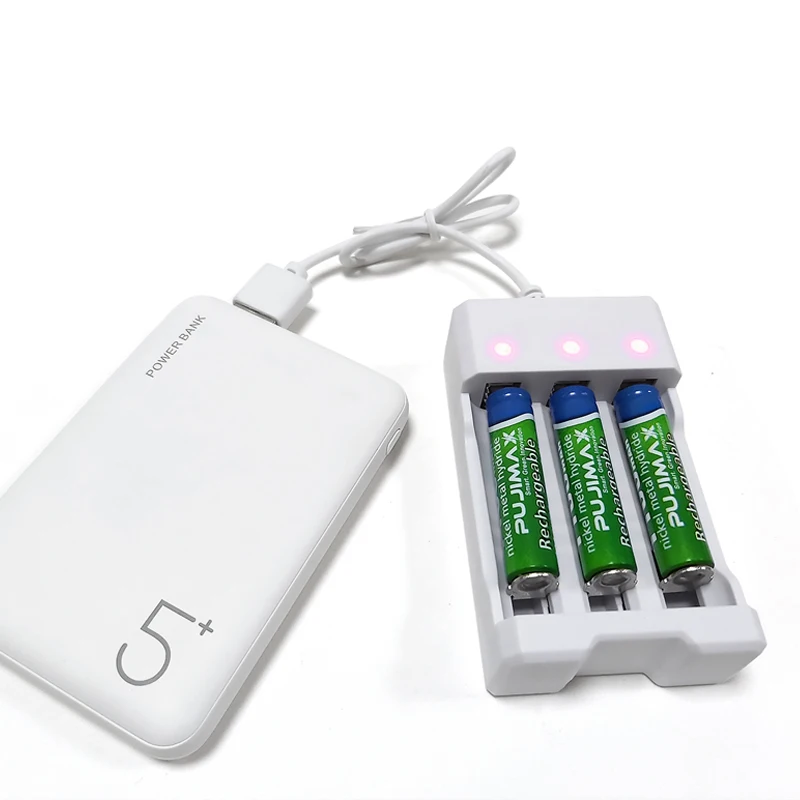 PUJIMAX Baterijos Kroviklis AA, AAA Akumuliatoriai 3-solt Baterija, Kroviklis Su USB Kištukas, Universalaus Įrankio Priedai