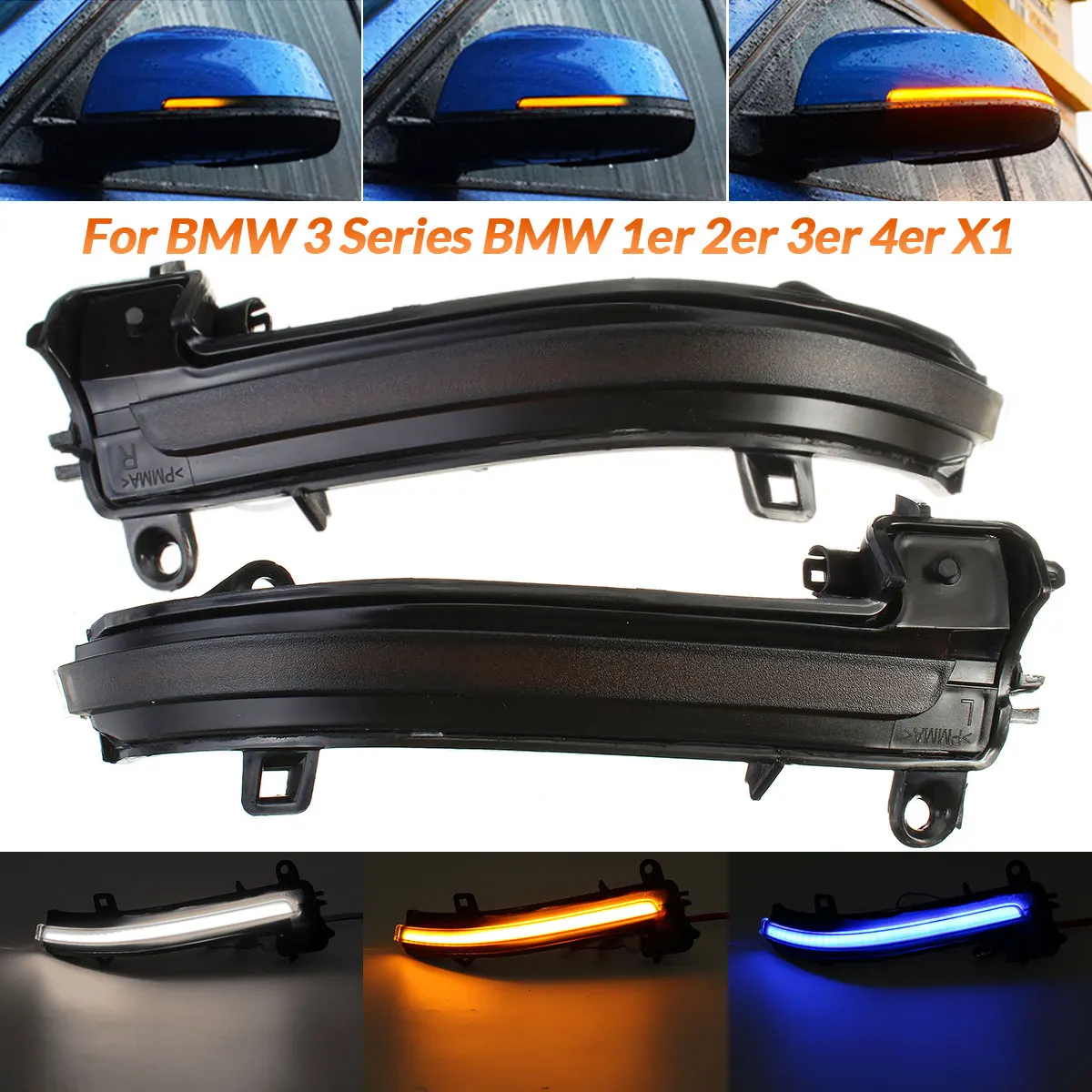 2vnt Dinaminis Indikatorių LED Posūkio Signalo Pusės Veidrodėlis, Šviesos Indikatorius BMW F20 F30 F31 F21 F22 F23 F32 F33 F34 X1 E84 F36 1 2 3 4
