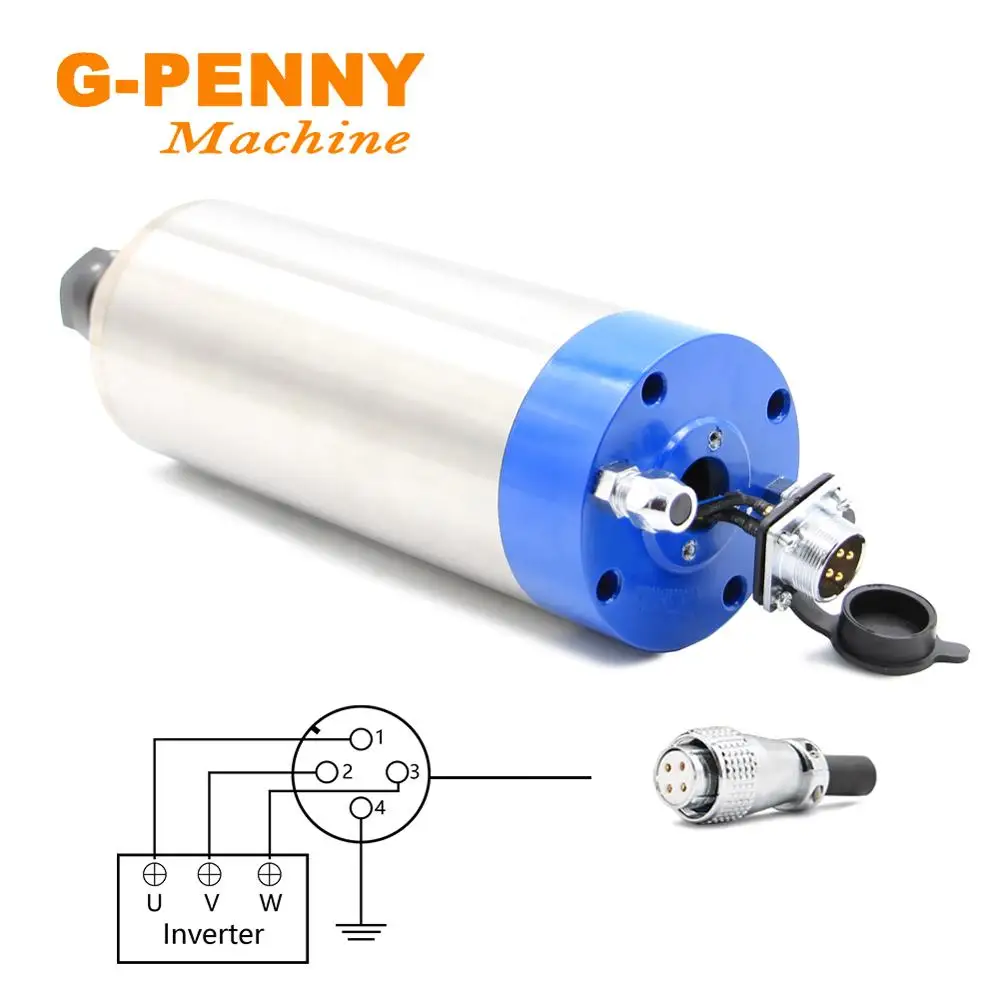 G-penny CNC ašinis variklis 2.2 kw ER20 Metalo Veleno vandeniu aušinamas 800Hz Polių=4, Naudojami metalo,ketaus,nerūdijančio plieno vandens aušinimo