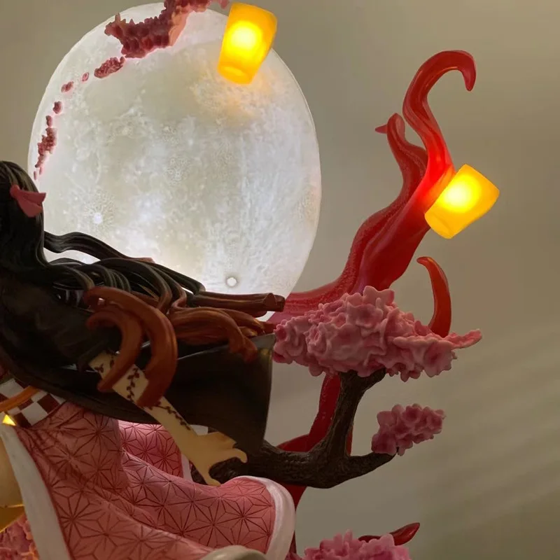 42cm Anime Demon Slayer Kimetsu nr. Yaiba Kamado Nezuko LED PVC Veiksmų Skaičius, Žaislų GK Statula Suaugusiųjų Kolekcionuojamos Lėlės Modelio Dovana