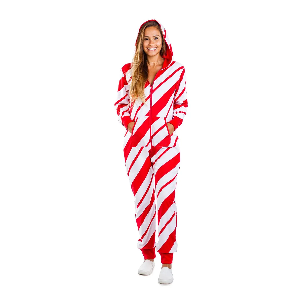 Žiemos Kalėdų Sleepwear Moterų Gobtuvu Pajama Komplektai Mados Atsitiktinis ilgomis Rankovėmis Vienas Gabalas Jumpsuit Kalėdos Spausdinti Homewear XXL