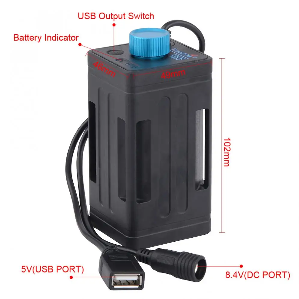 Nešiojamų Praktinių Vandeniui Baterija Atveju Dėžutė su USB Sąsaja, Parama, 4 x 18650 Baterija Dviračių LED Šviesos