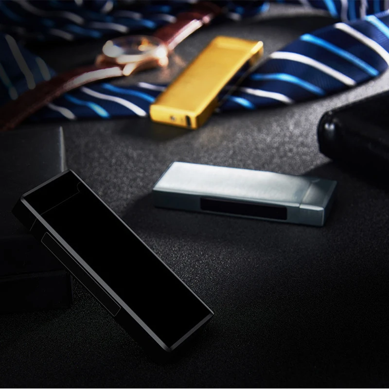Mažas Touch Jutikliai USB Portable Įkrovimo Dvigubo Kampo Lengvesni Vėjo ir Fmaleless Encendedores Zine Metalų Lydinio, Isqueiro