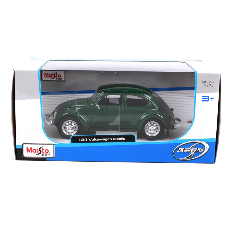Maisto VW Beetle Green 1:24 Lydinio Modelis Metalo Lenktynių Transporto Žaisti Kolekcines, Modeliai, Sportas Automobilių žaislų, Dovanų