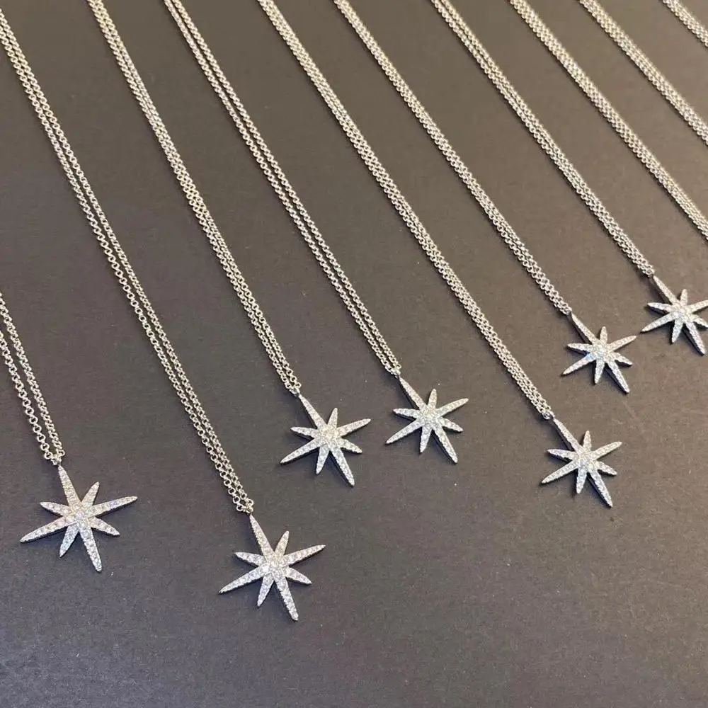2021 Geriausios Kokybės Vestuvių Anyžių žvaigždučių karoliai 925 sidabro Originalus Kristalai Iš Swarovskis Elegantiškas clavicle su priedais