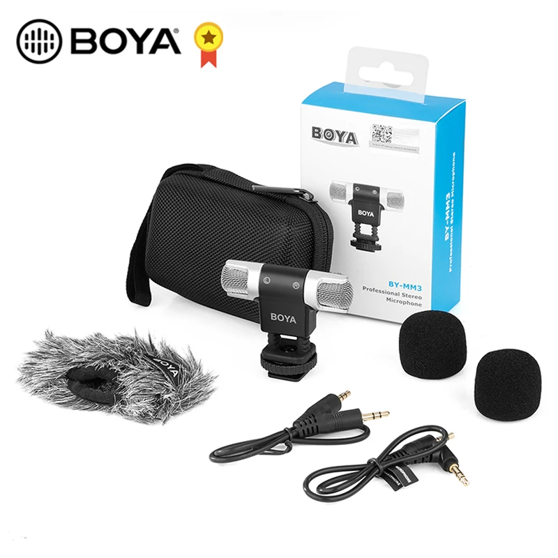 BOYA BY-MM3 Dual Galvos Stereofoninio Įrašymo Kondensatoriaus Mikrofonas, mic, 